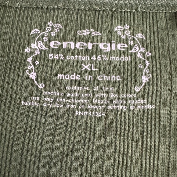 Energie Olive Long Sleeve Ribbed Top - Picture 3 of 6